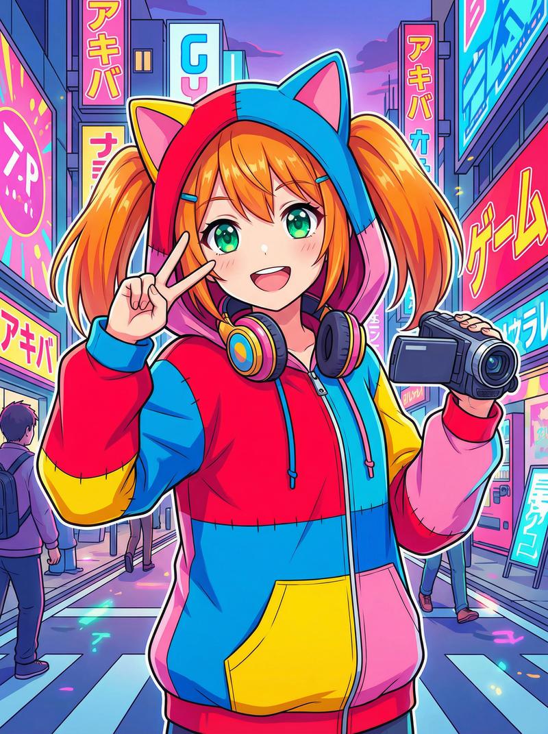 探花动漫社区-元气橙发少女Cosplay